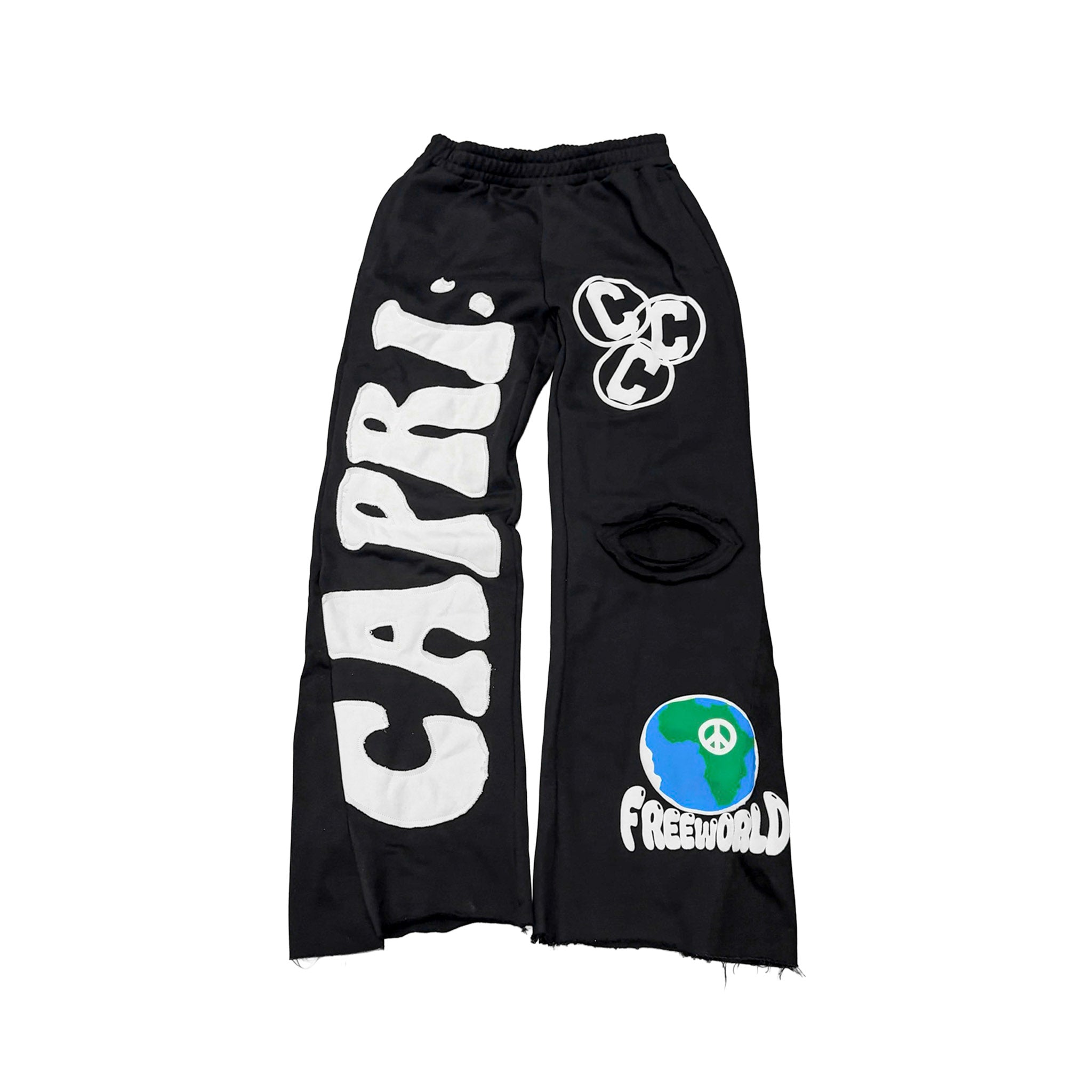 FLARED DENIM BAGGY PANTS