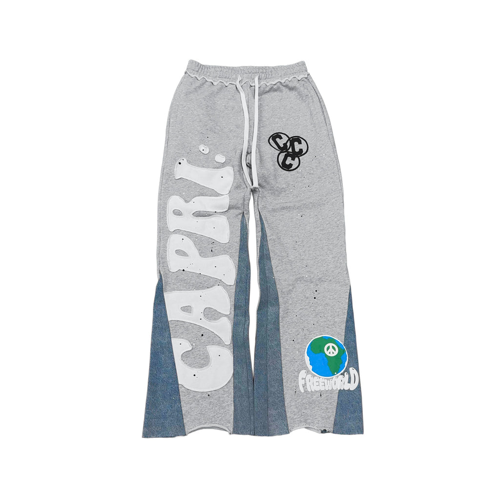FLARED DENIM BAGGY PANTS