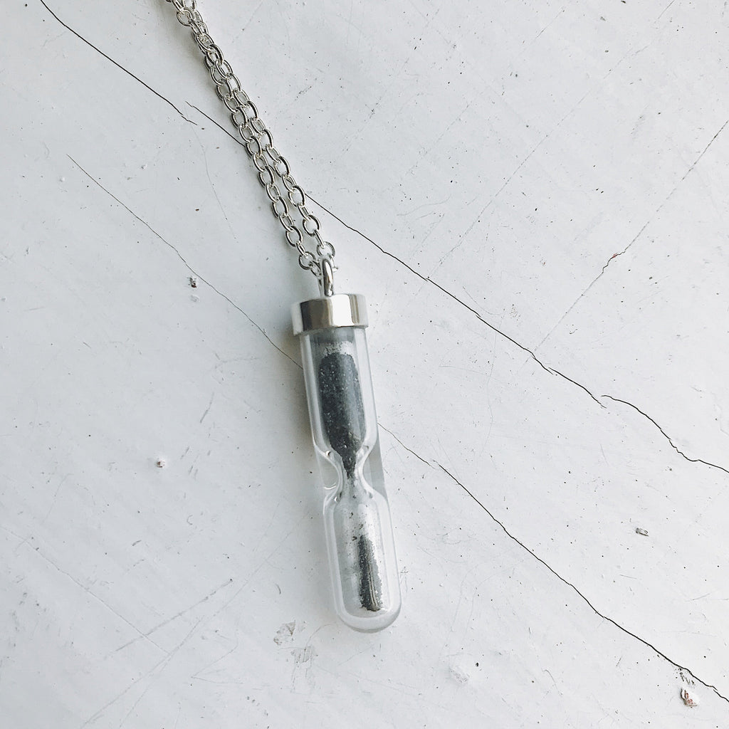 Meteorite Hourglass Necklace
