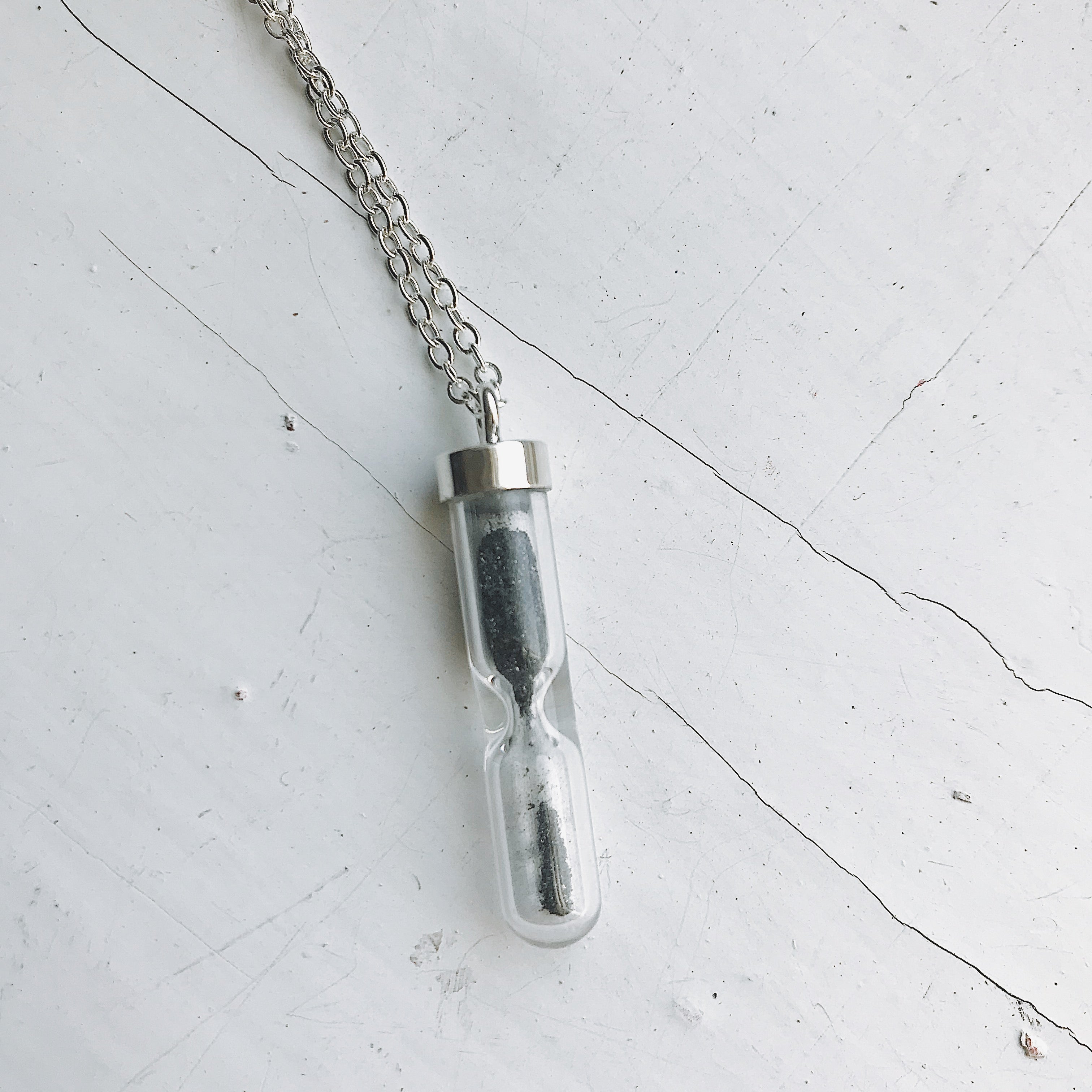 Meteorite Hourglass Necklace