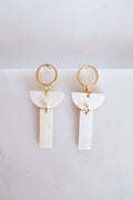 Con Dao II Geo Buffalo Horn Post Dangle Earrings