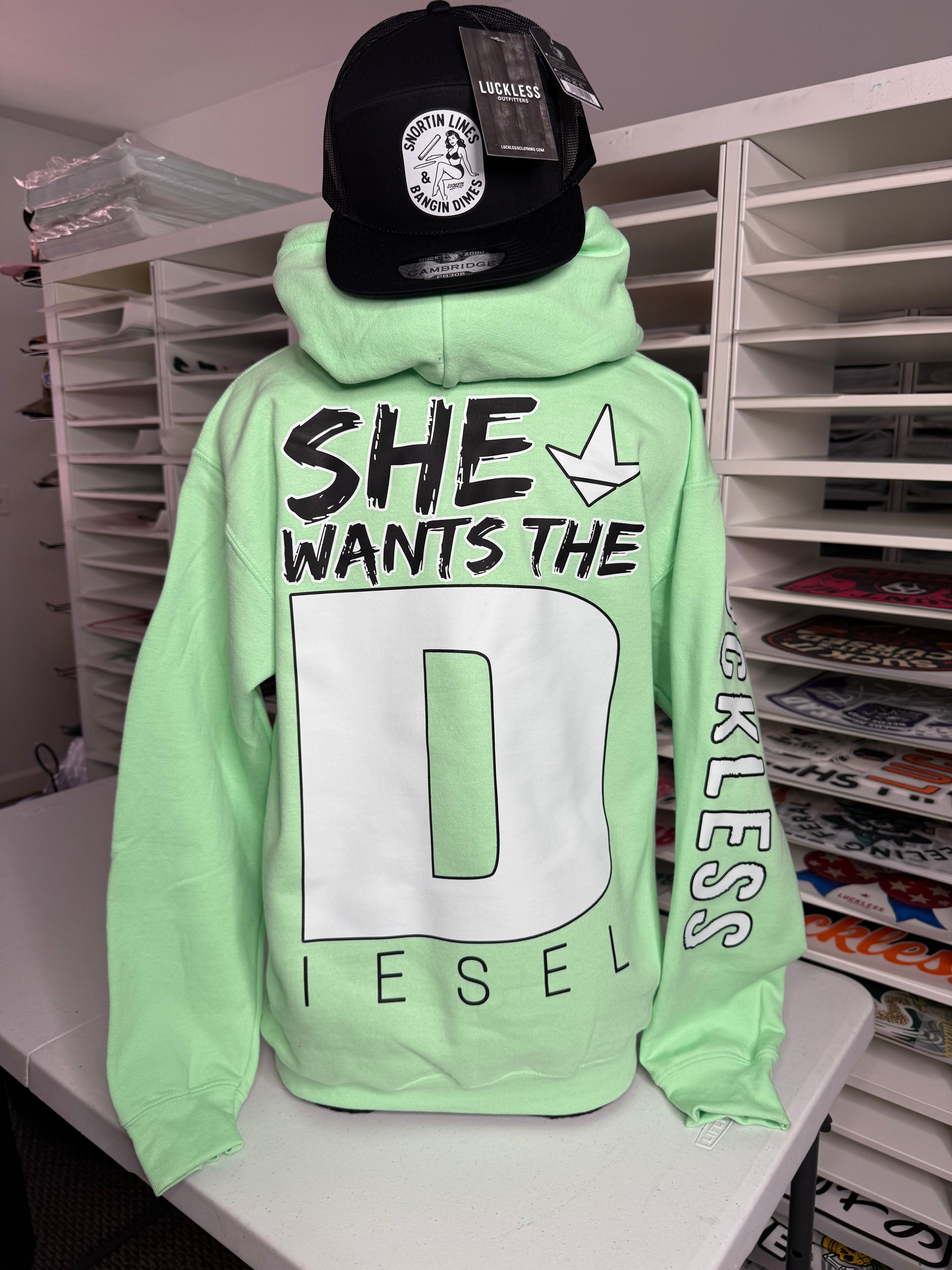 She Wants the “D” iesel Hoodie