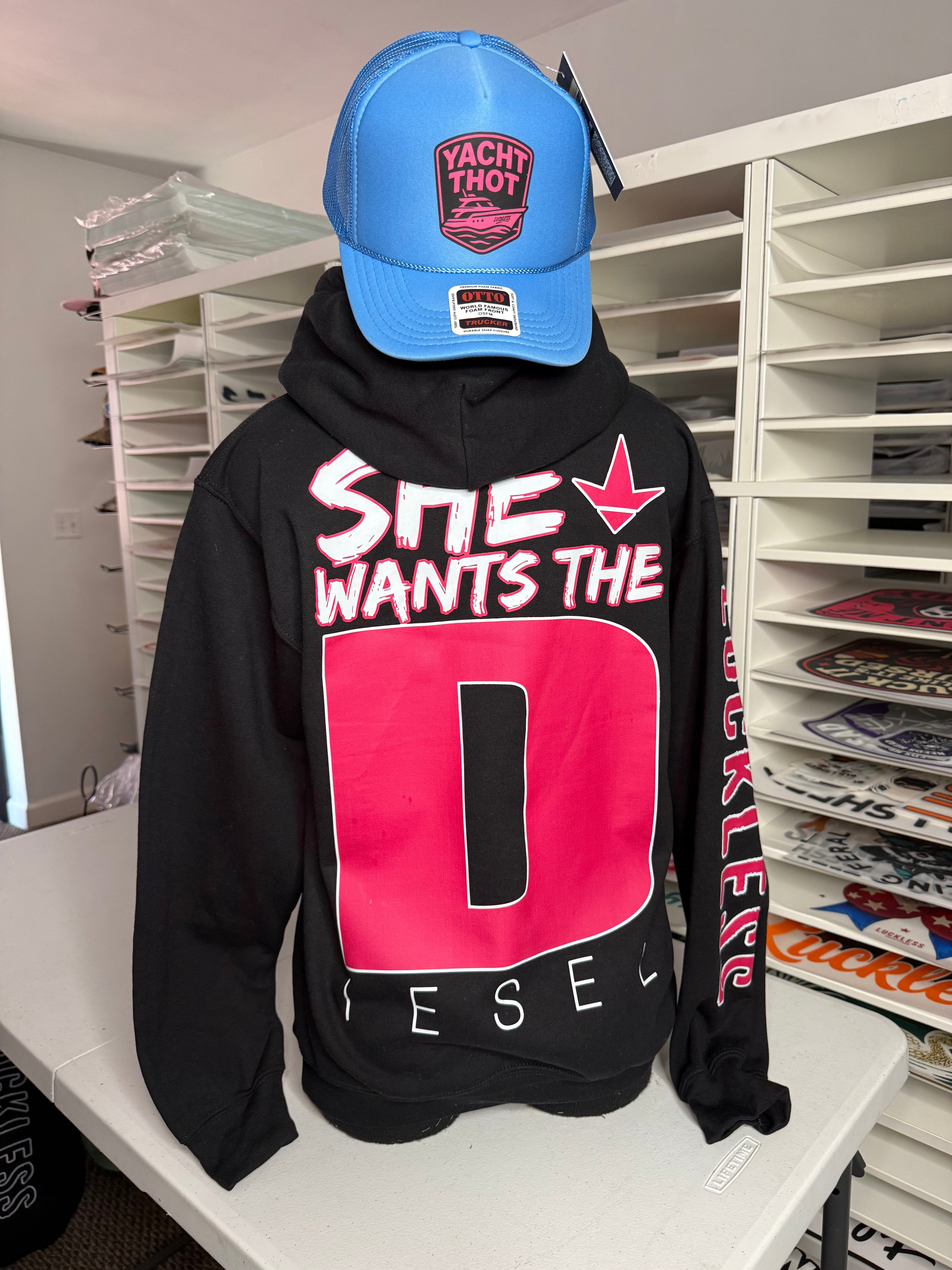She Wants the “D” iesel Hoodie