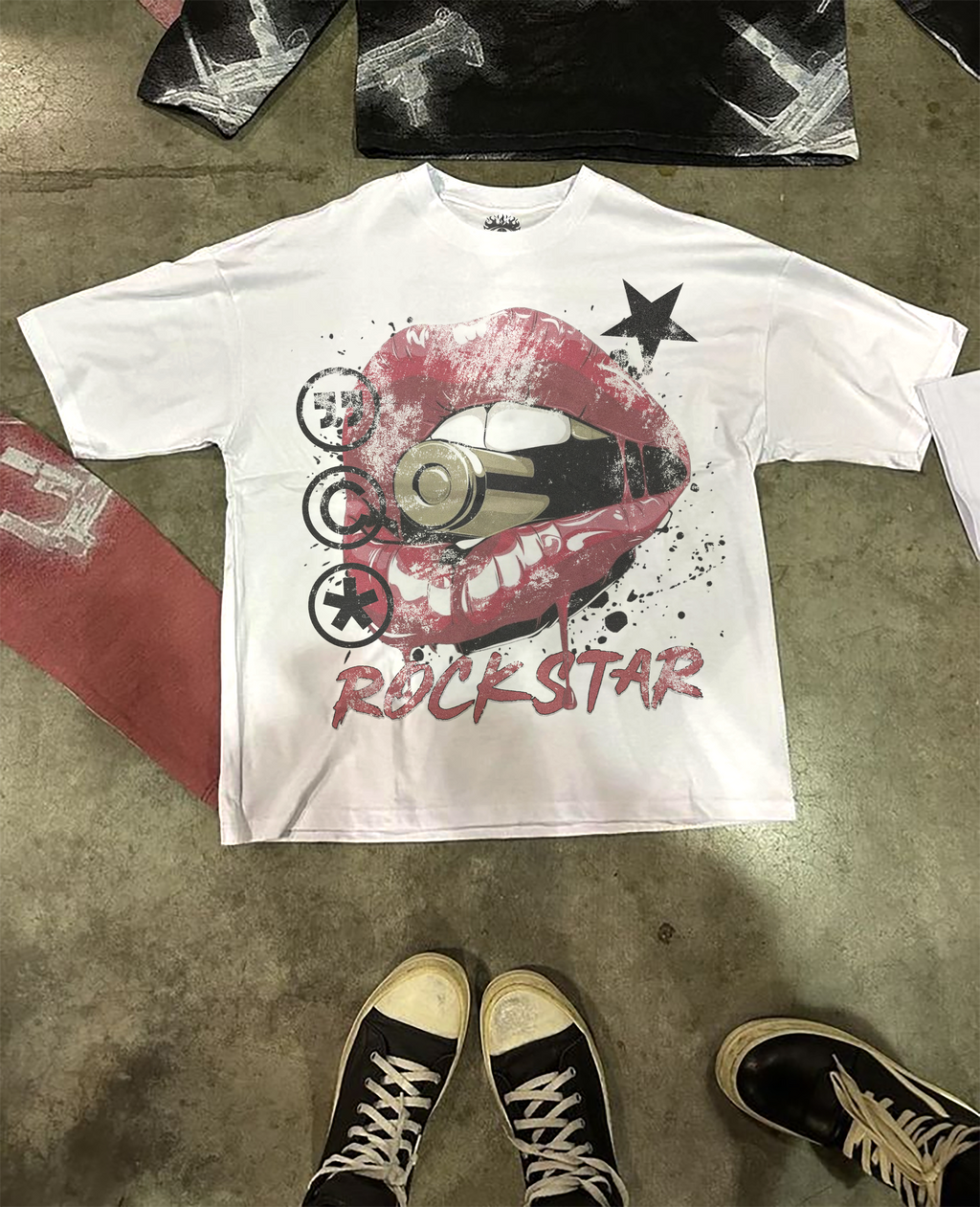 White Cotten Rockstar Street Shirt