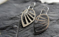 Stainless Steal Leaf Wing Earrings