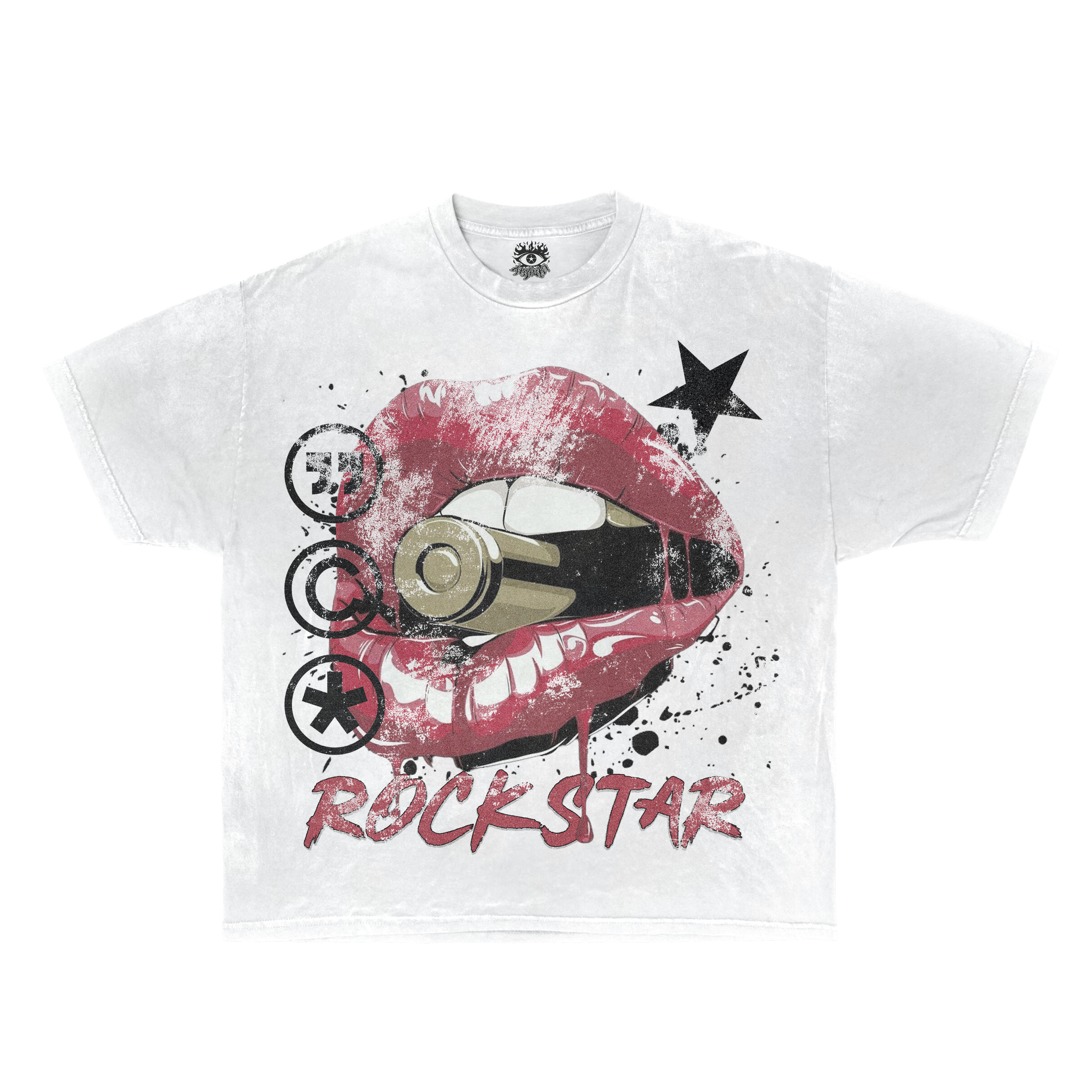 White Cotten Rockstar Street Shirt
